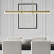 Kelly Wearstler Precision LED 50 inch Antique-Burnished Brass Linear Chandelier Ceiling Light, Large