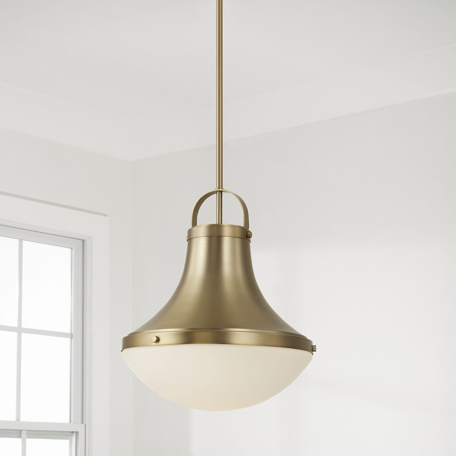 Arlo 1 Light 14 inch Aged Brass Pendant Ceiling Light