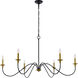 Rohan 6 Light 48 inch Brass and Black Chandelier Ceiling Light