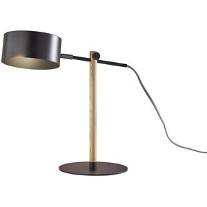Dylan 19 inch 100.00 watt Natural Wood / Black Metal Desk Lamp Portable Light