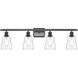 Ballston Ellery 4 Light 36 inch Matte Black Bath Vanity Light Wall Light in Clear Glass, Ballston