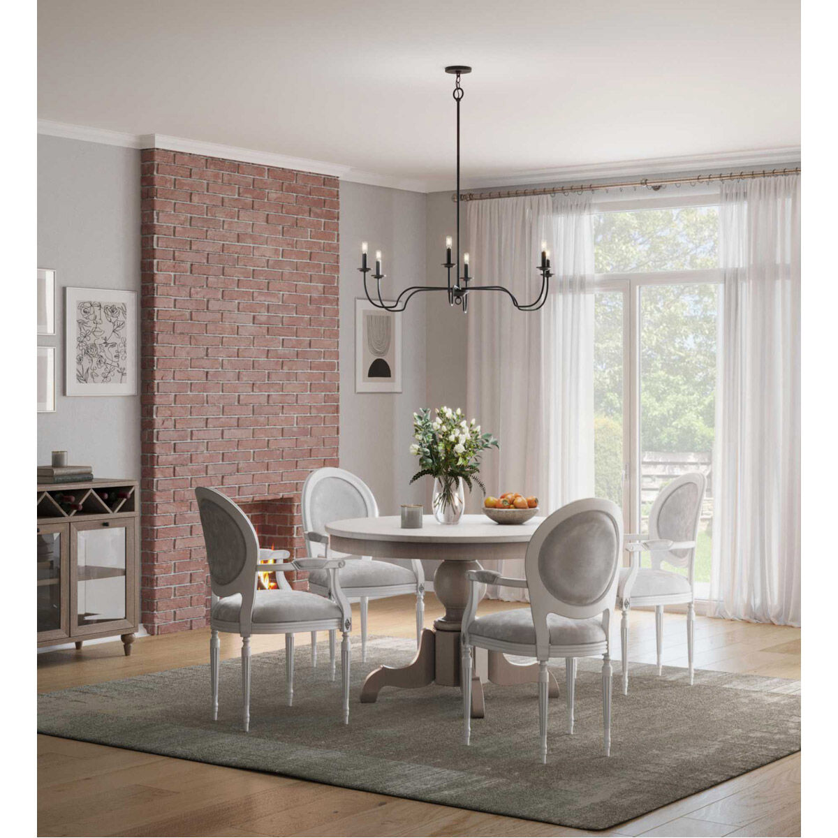 Canebrake 6 Light 40 inch Matte Black Chandelier Ceiling Light