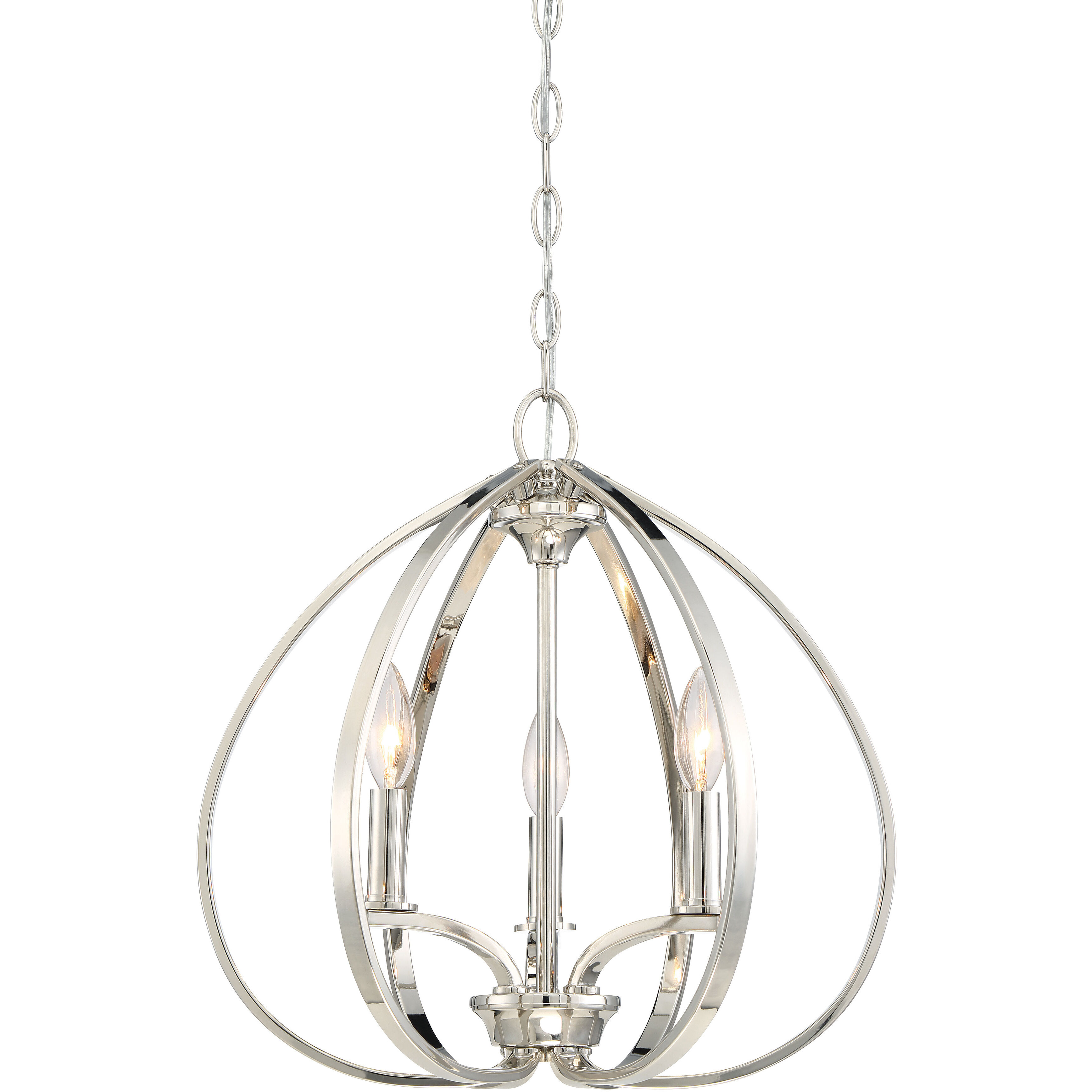 Tilbury 3 Light 16.5 inch Polished Nickel Pendant Ceiling Light