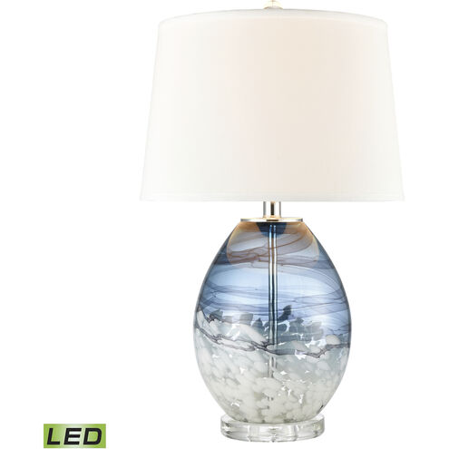 Livingstone 25 inch 9 watt Blue with Clear Table Lamp Portable Light