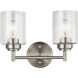 Winslow 2 Light 13 inch Brushed Nickel Wall Mt Bath 2 Arm Wall Light