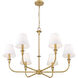 Tova 6 Light 36.5 inch Rubbed Brass Chandelier Ceiling Light