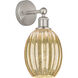 Edison Preston Armed Sconce Wall Light in Brushed Satin Nickel, Mercury