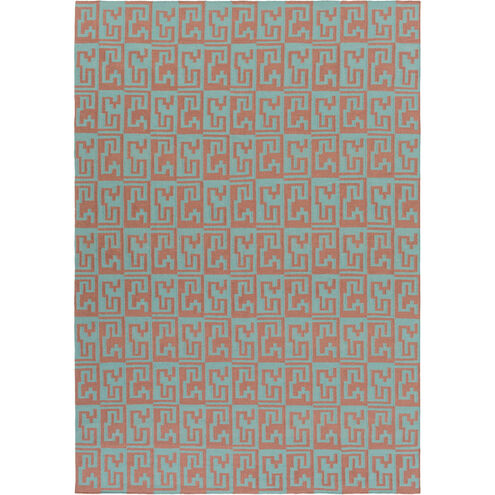 Frontier 66 X 42 inch Dark Brown, Teal Rug