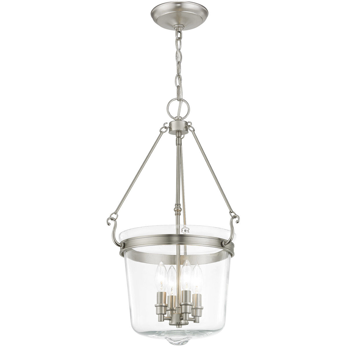 Rockford 4 Light 14.25 inch Brushed Nickel Pendant Ceiling Light