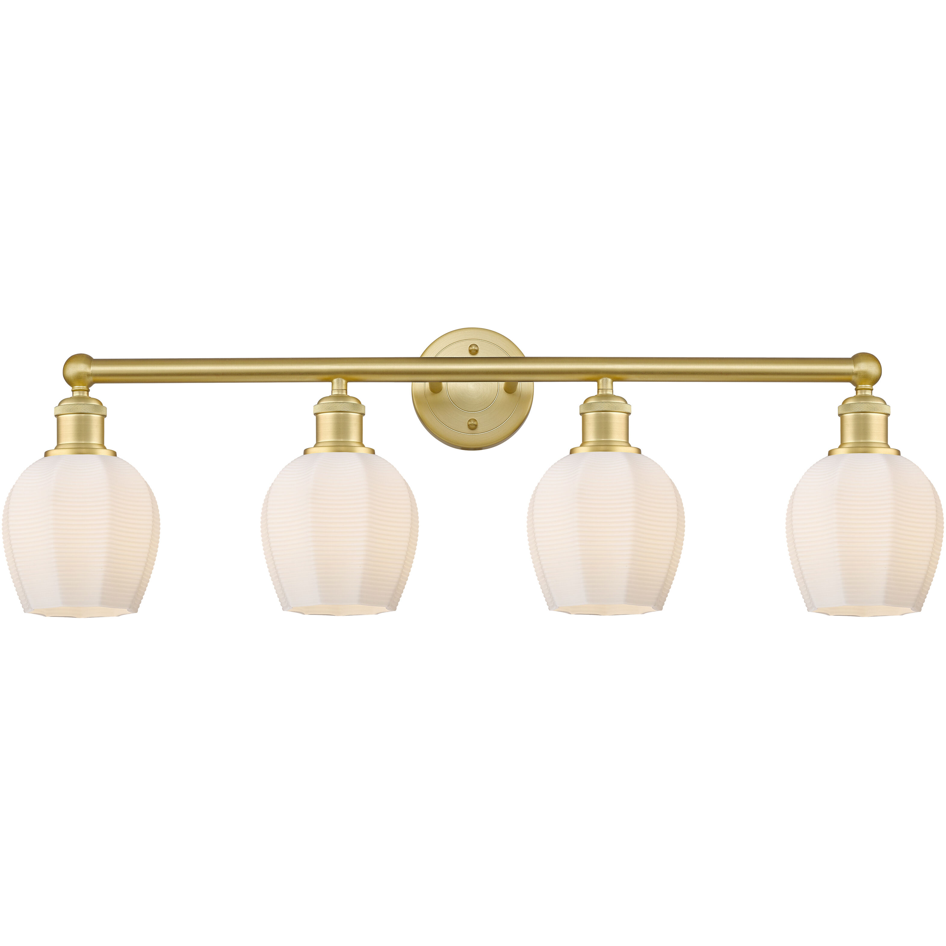 Norfolk 4 Light 32.75 inch Satin Gold Bath Vanity Light Wall Light in Matte White