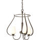 Flora 3 Light 19.4 inch Bronze Chandelier Ceiling Light in Opal