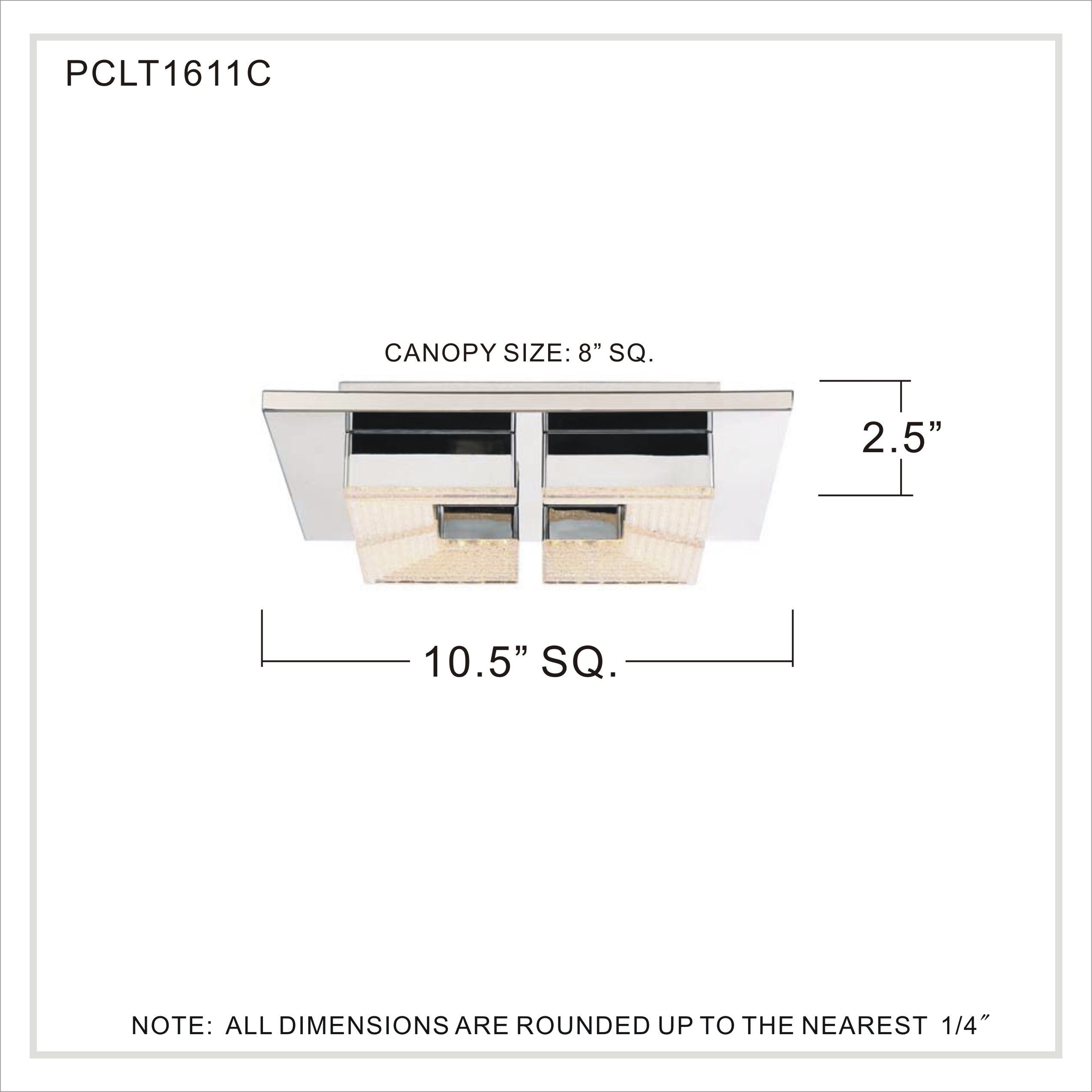 Lunette LED 10.5 inch Polished Chrome Flush Mount Ceiling Light