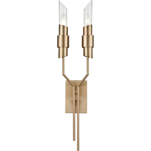 Carisbrooke 2 Light 8 inch Burnished Brass ADA Sconce Wall Light