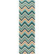 Frontier 96 X 30 inch Bright Blue, Wheat, Tan, Navy, Emerald Rug