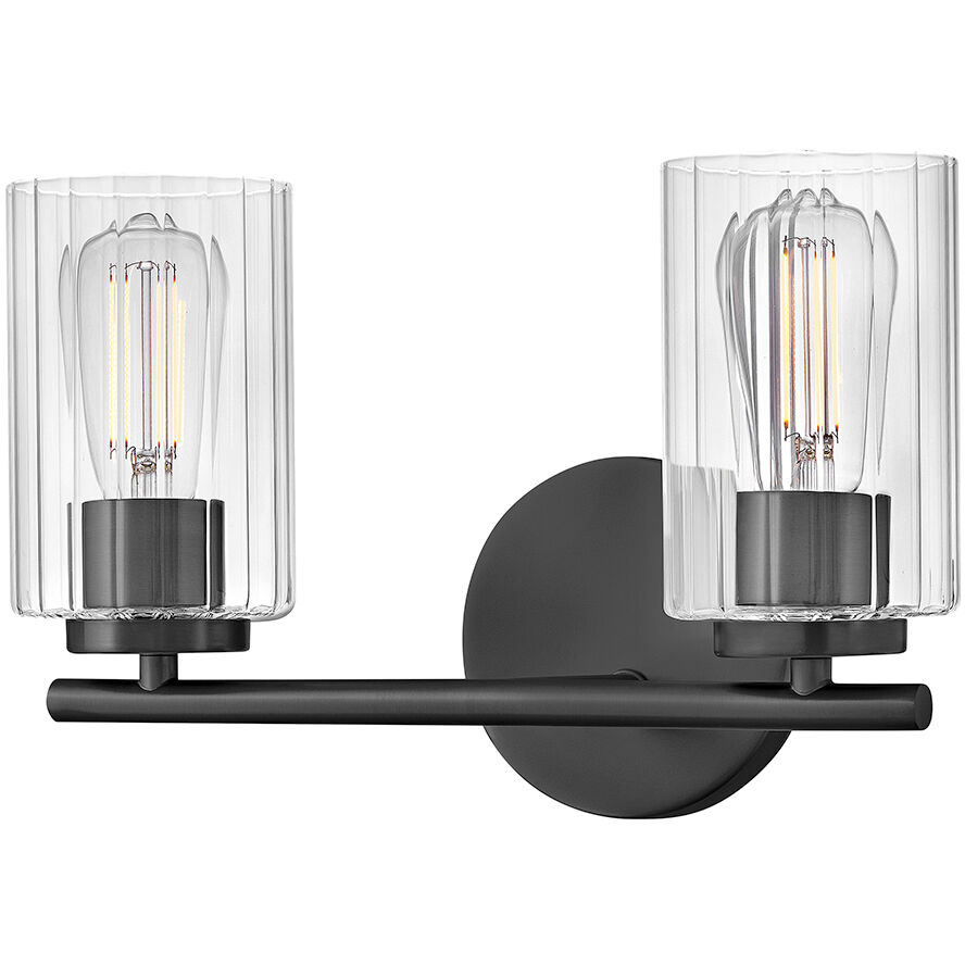 Leta 2 Light 13.75 inch Black Bath Light Wall Light