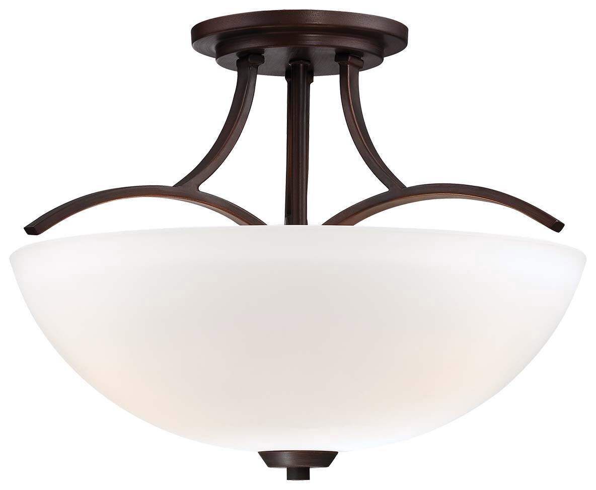 Overland Park 3 Light 17 inch Vintage Bronze Semi Flush Mount Ceiling Light
