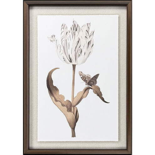 Gilded Tulip White and Brown and Metallic Framed Art