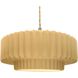 Radiance Collection - Pleated Tier Pendant Ceiling Light in Brushed Nickel, Replaceable Bulb, Beige Twist Cord, Muted Yellow, 16.25W x 6H, Form+Finish+Function