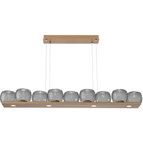 Vessel LED 59 inch Novel Brass Linear Multi-Pendant Ceiling Light in Smoke, 2700K LED