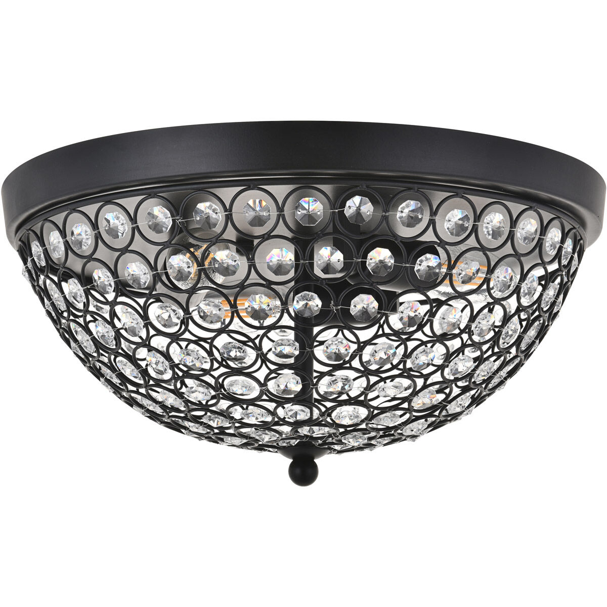 Taye 3 Light 14 inch Matte Black Flush Mount Ceiling Light