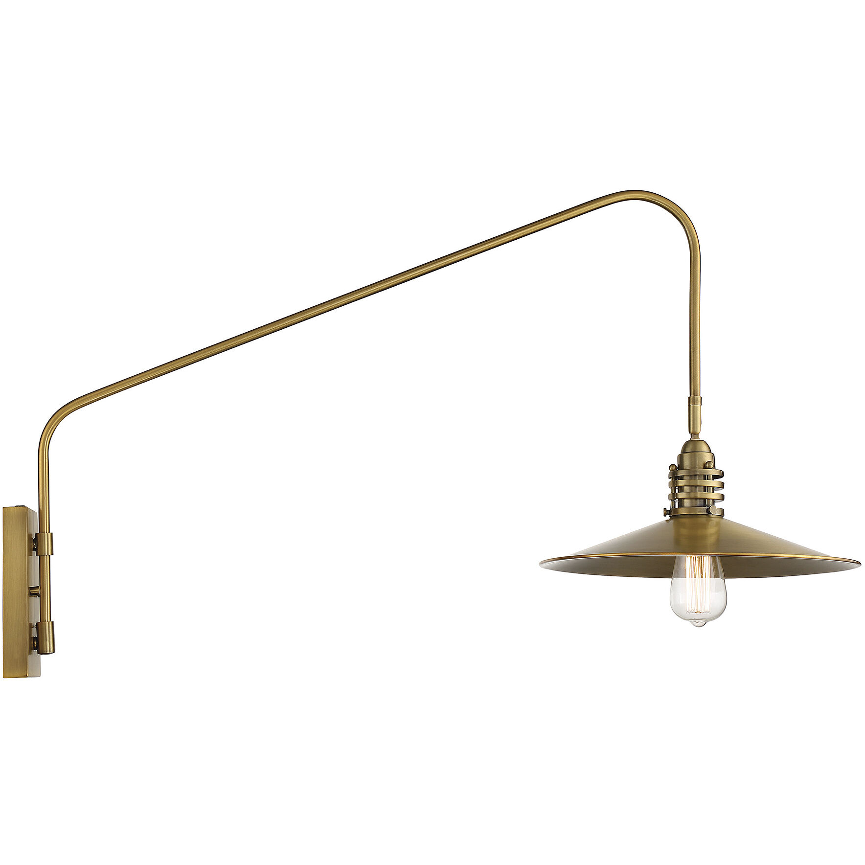 Wheaton 38 inch 60 watt Warm Brass Adjustable Wall Sconce Wall Light