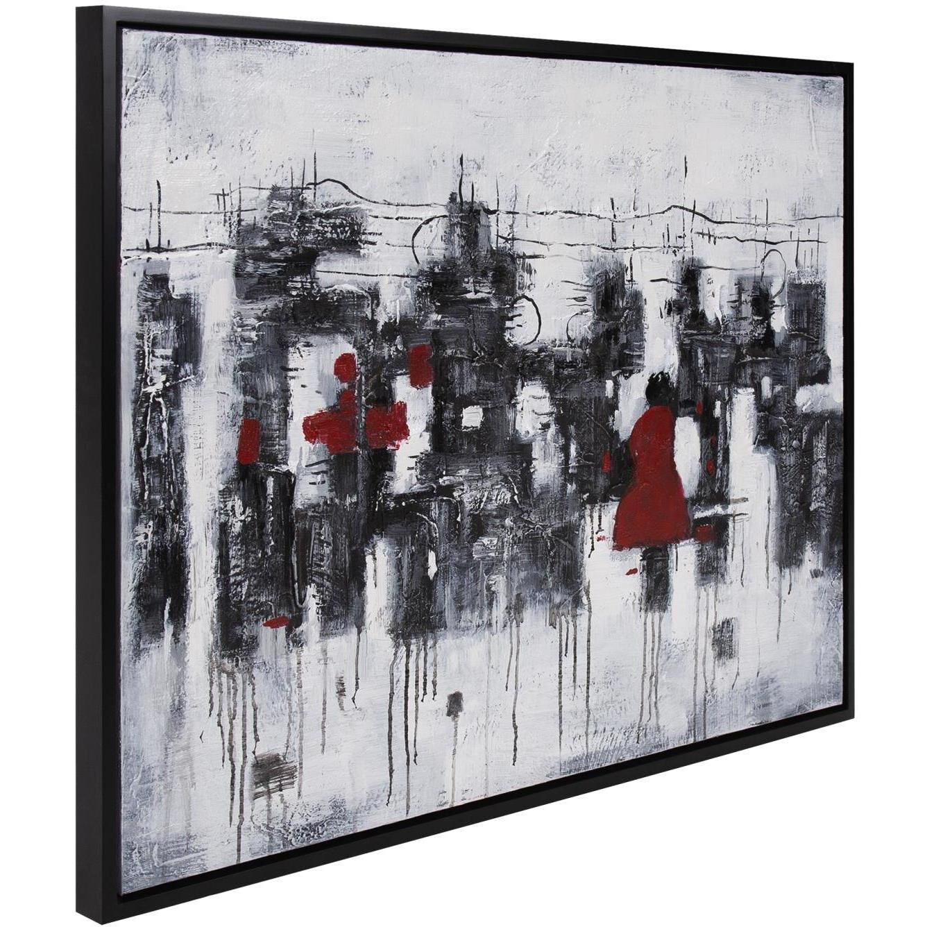 Women In The Red Dress 40 X 30 inch Hand Painted Canvas