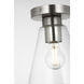 Senda 1 Light 7.13 inch Brushed Nickel Flush Mount Ceiling Light in Clear Glass