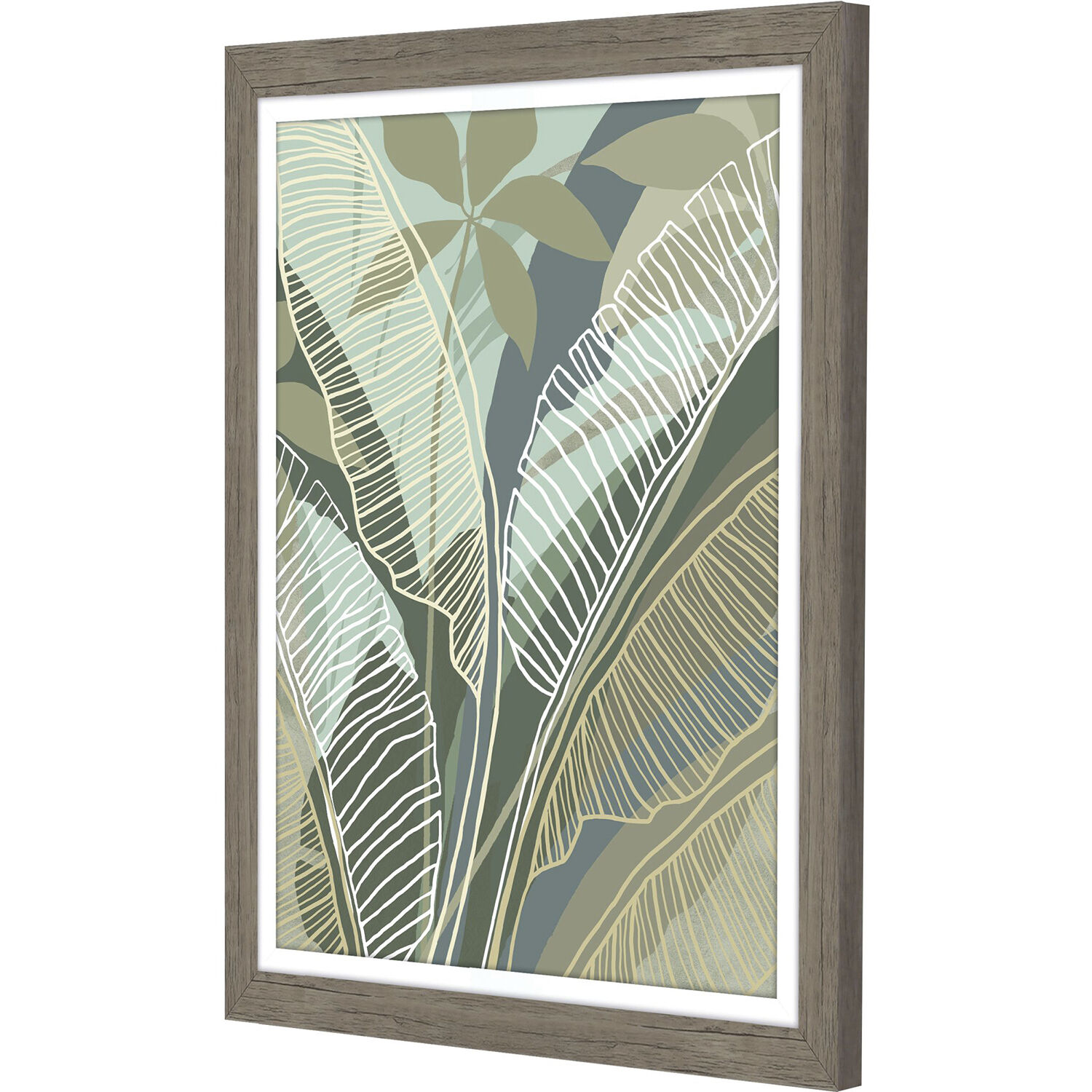 Tropical Botanical 28 X 22 inch Non-Glass Framed Art, Propac