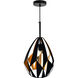 Oxide 1 Light 12 inch Black and Copper Down Pendant Ceiling Light