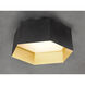 Honeycomb LED 16 inch Black and Gold Flush Mount Ceiling Light