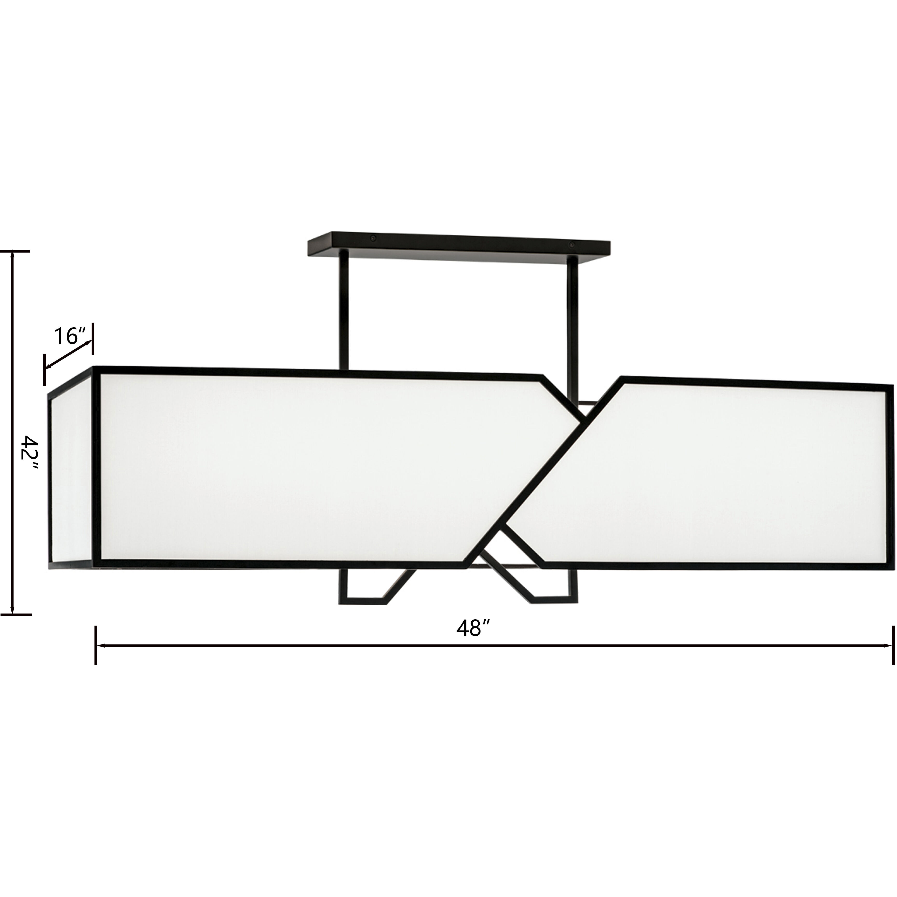 Moiselle 6 Light 48 inch Matte Black Linear Chandelier Ceiling Light