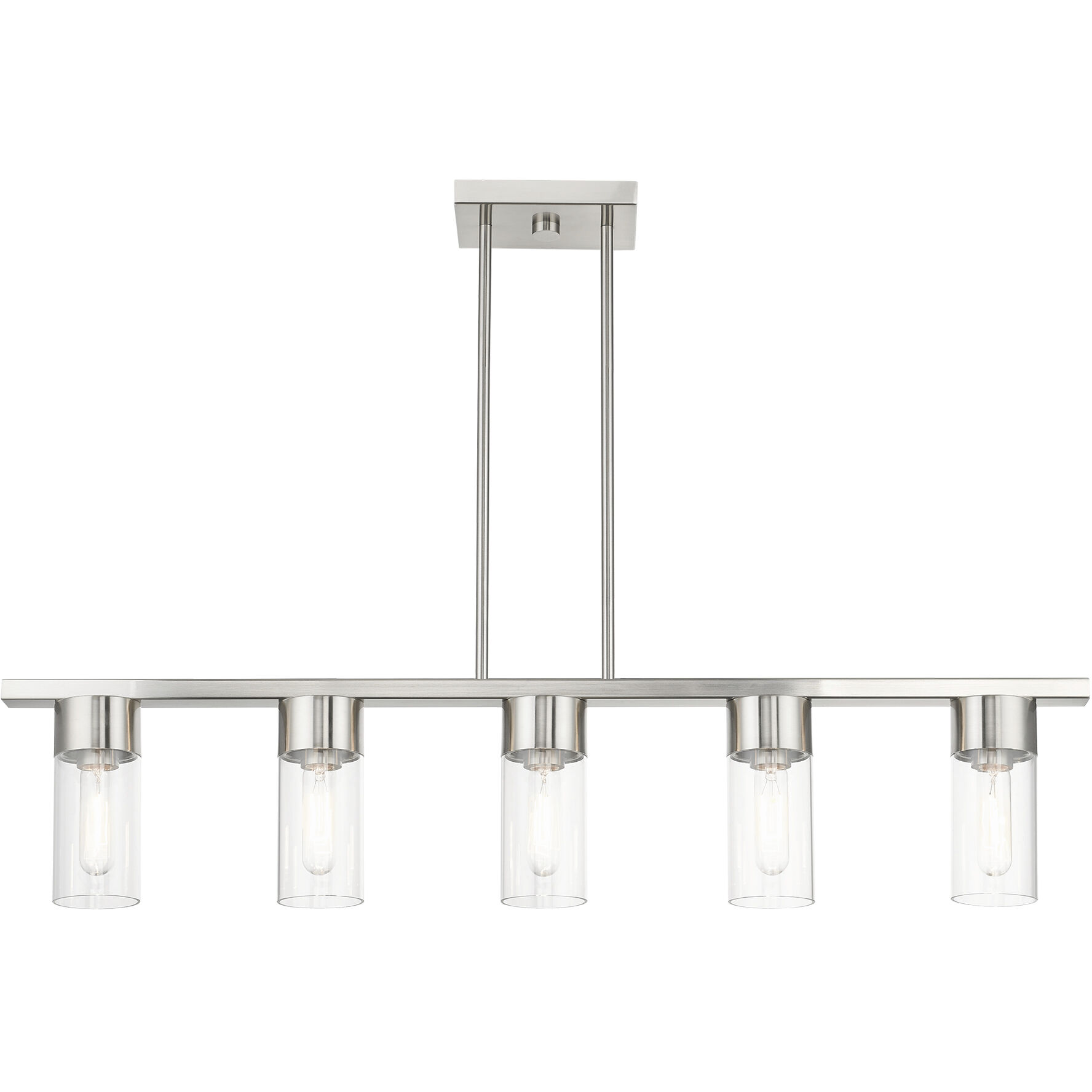 Carson 5 Light 40 inch Brushed Nickel Linear Chandelier Ceiling Light