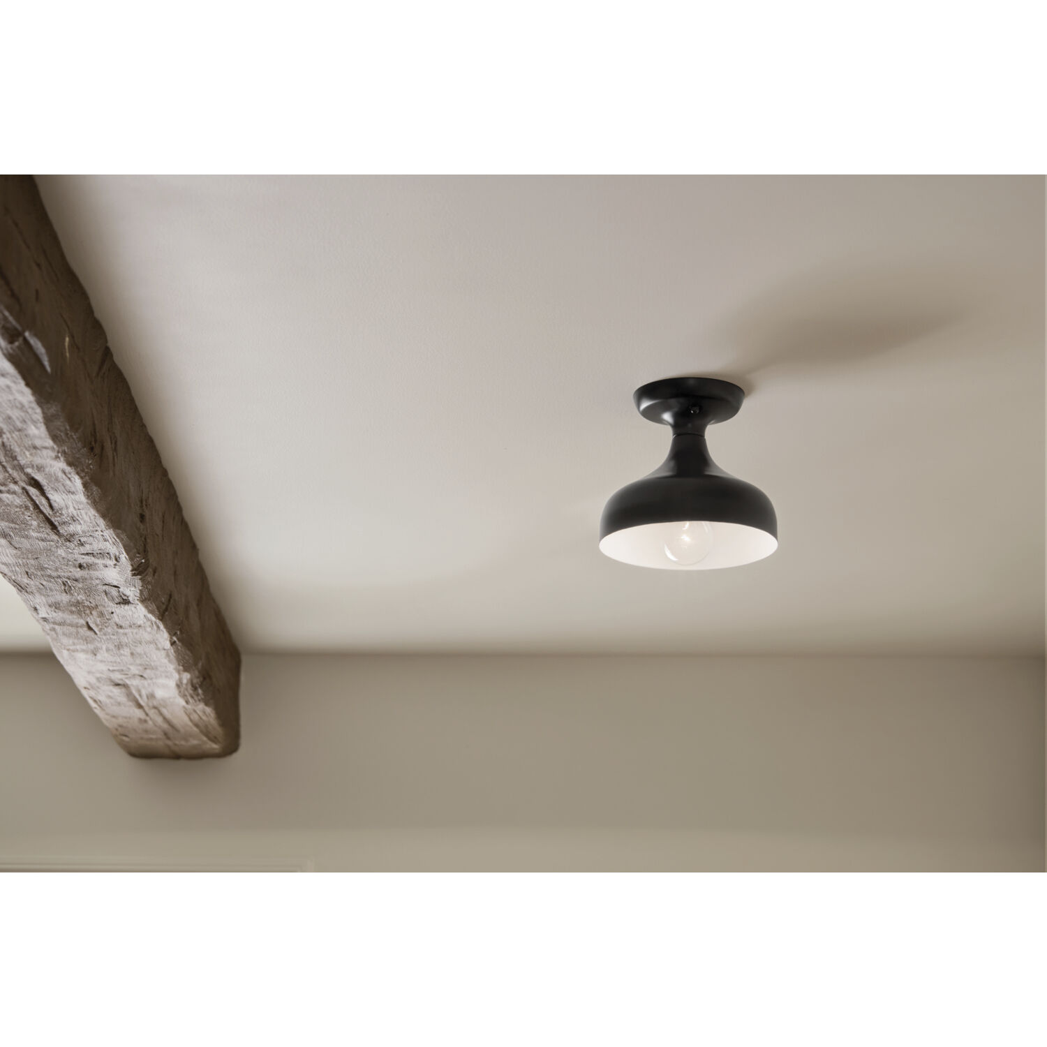 Sisu LED 8 inch Black Semi Flush Mount Ceiling Light