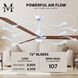 Atlas Alessandra-LK 72 inch Matte White with Walnut Blades Indoor/Outdoor Ceiling Fan