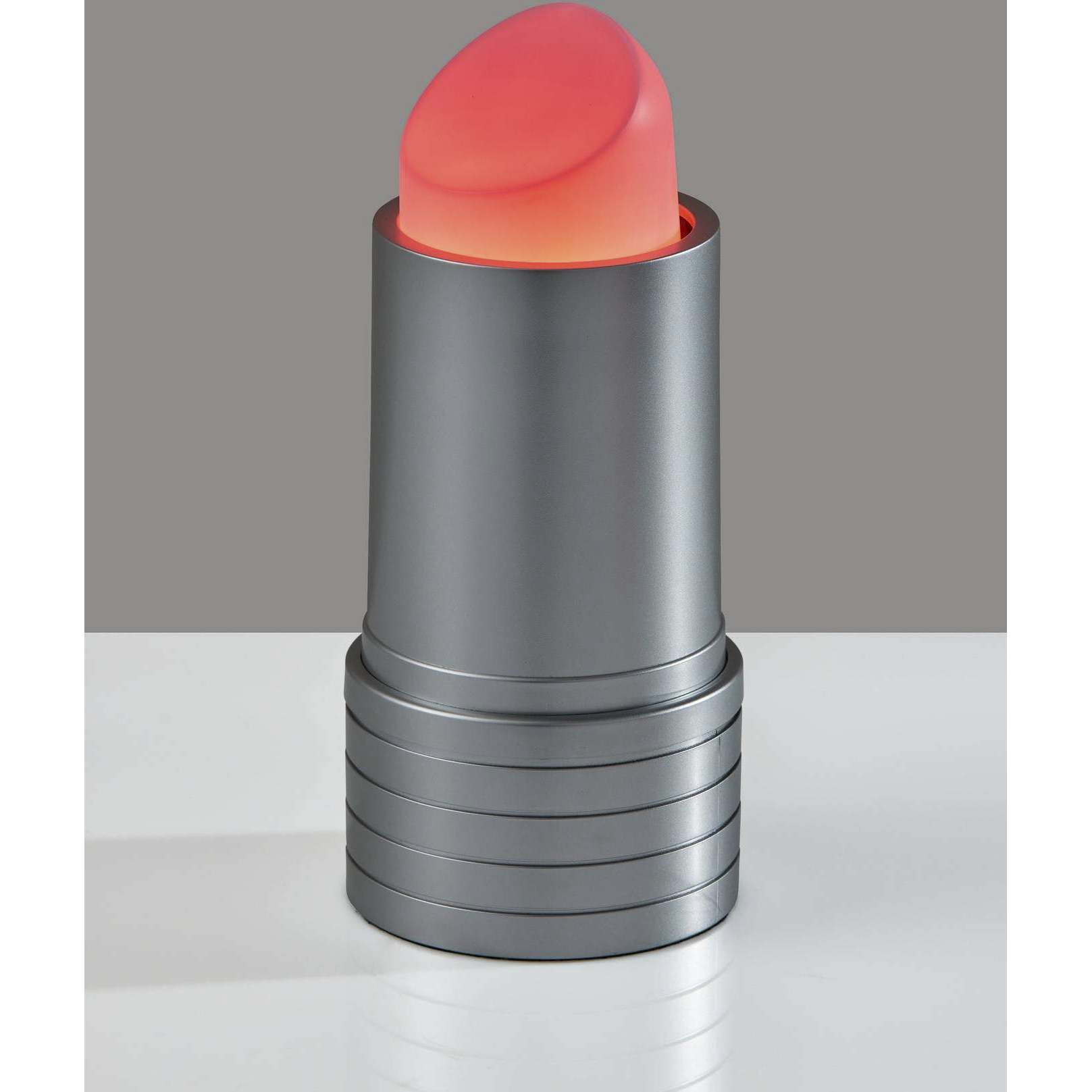 Lipstick 8 inch 3.50 watt Silver Table Lamp Portable Light, Simplee Adesso