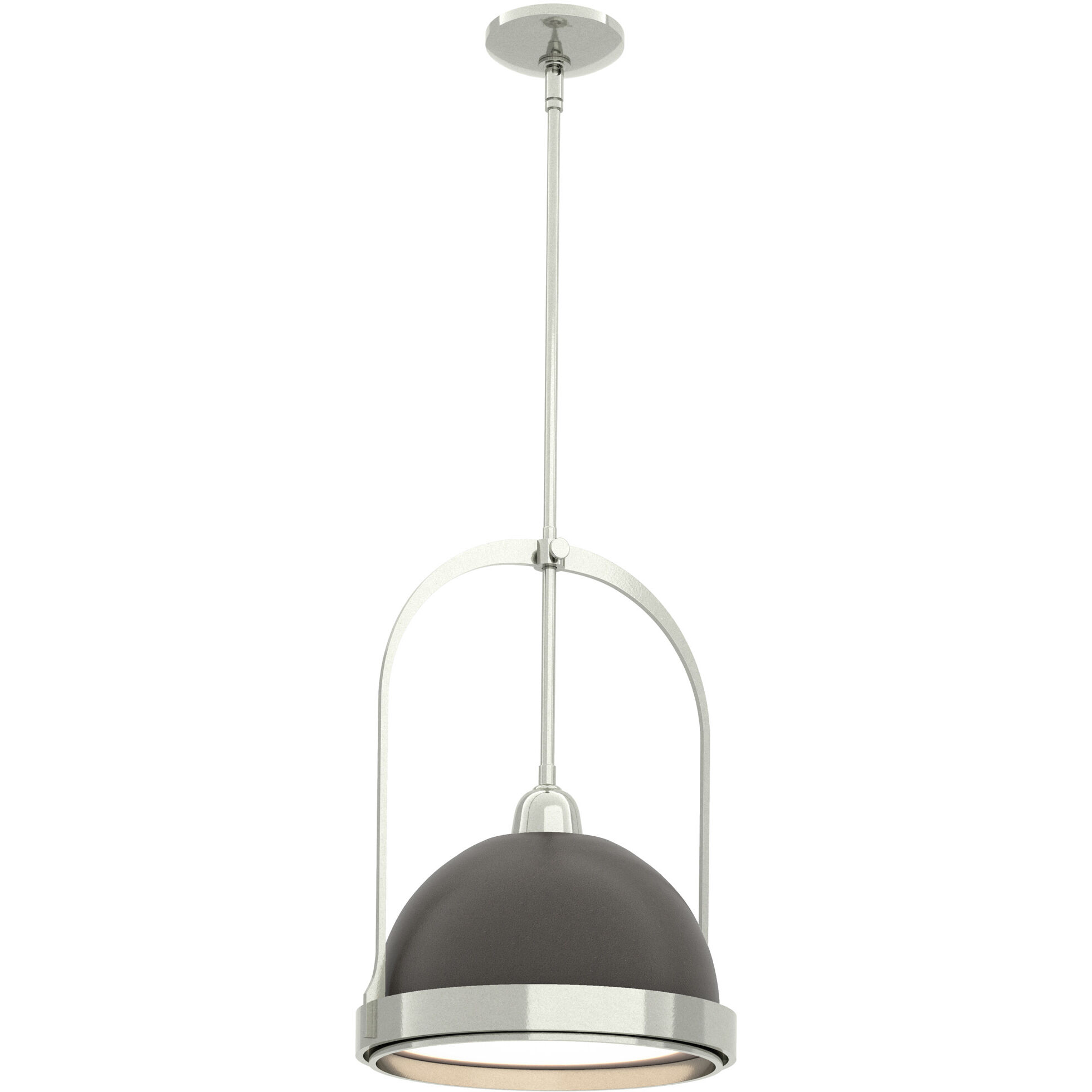 Atlas 1 Light 13.9 inch Sterling and Dark Smoke Pendant Ceiling Light in Sterling/Dark Smoke, Small