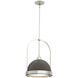 Atlas 1 Light 13.9 inch Sterling and Dark Smoke Pendant Ceiling Light in Sterling/Dark Smoke, Small