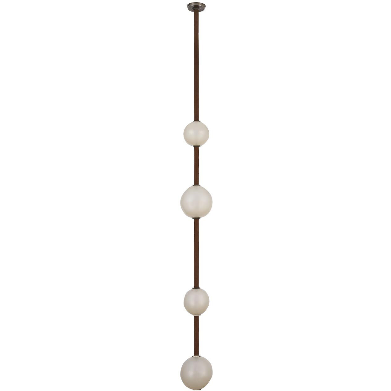 Anne-Marie Barton Dune LED 8 inch Russet Suede and Mottled Pewter Belted Light Ceiling Light