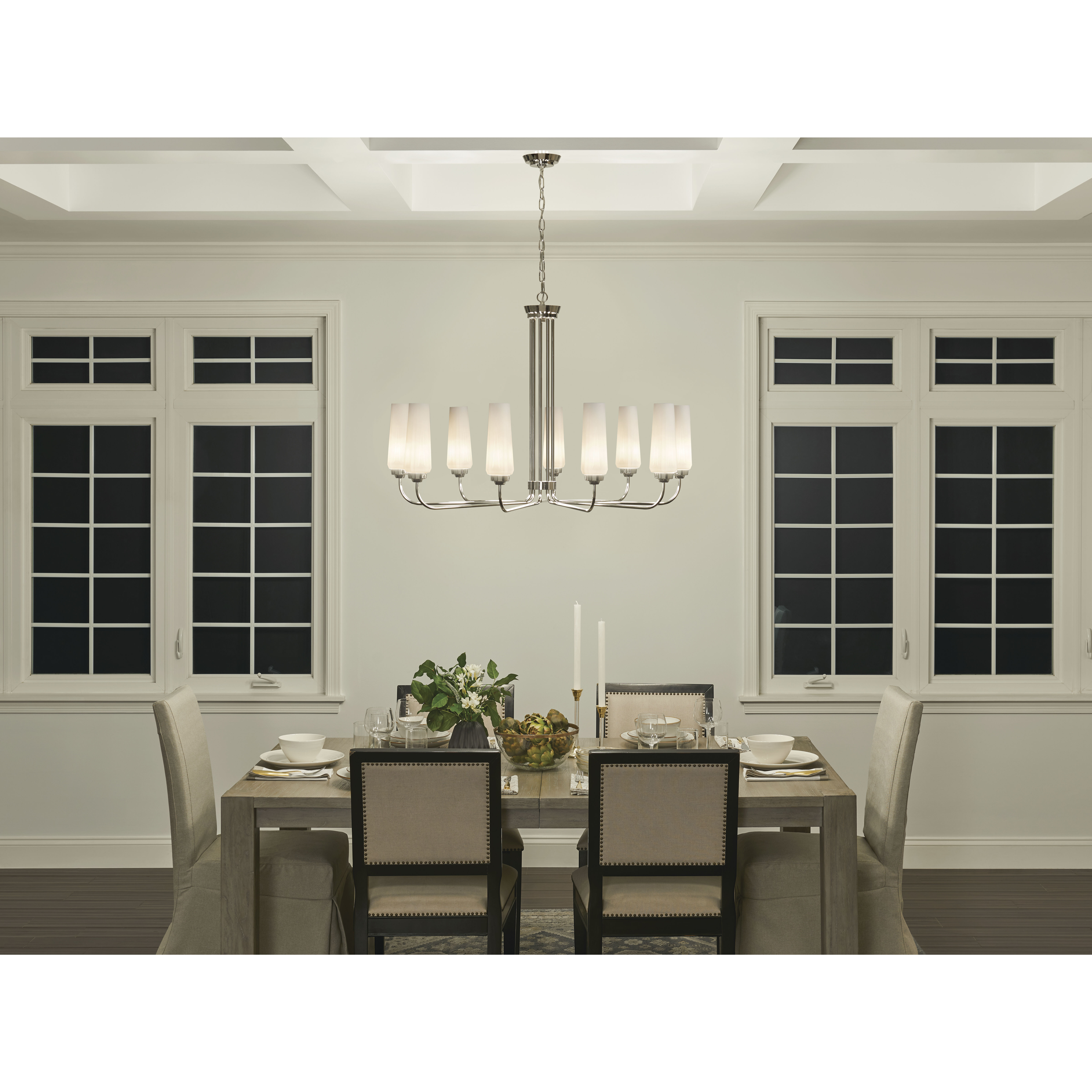 Truby 9 Light 38 inch Polished Nickel Chandelier Ceiling Light, Large