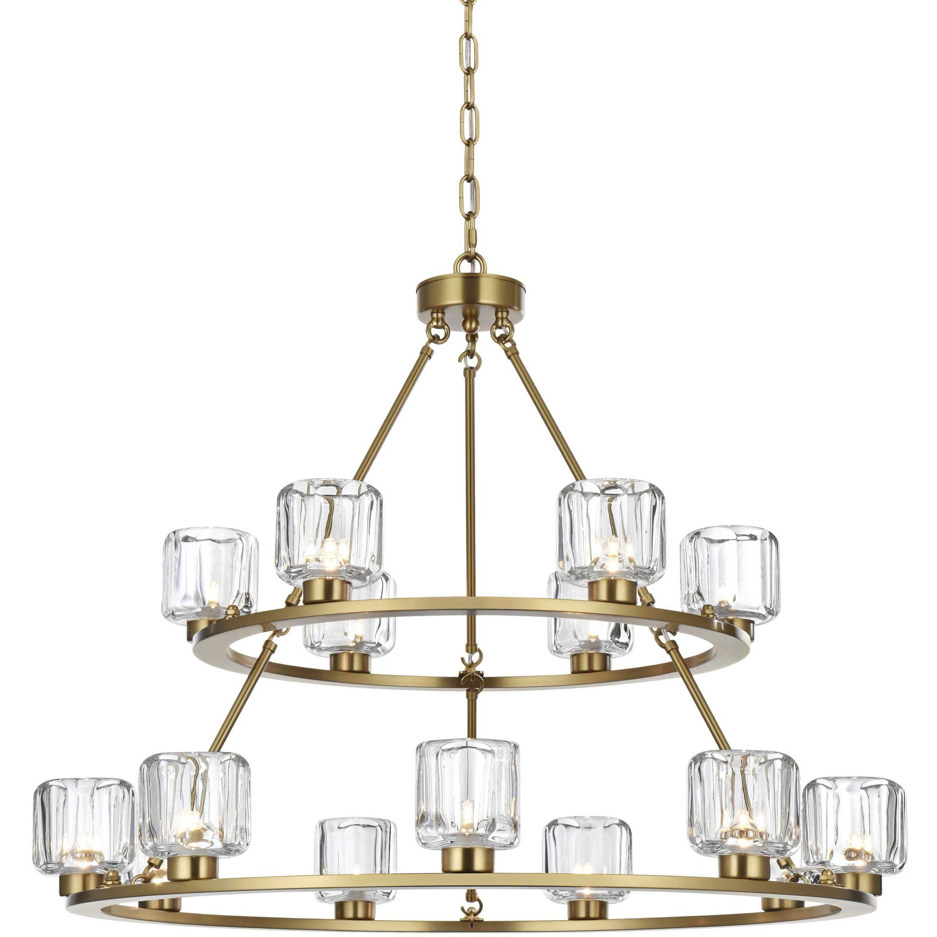 Cadence 15 Light 36 inch Satin Gold Chandelier Ceiling Light