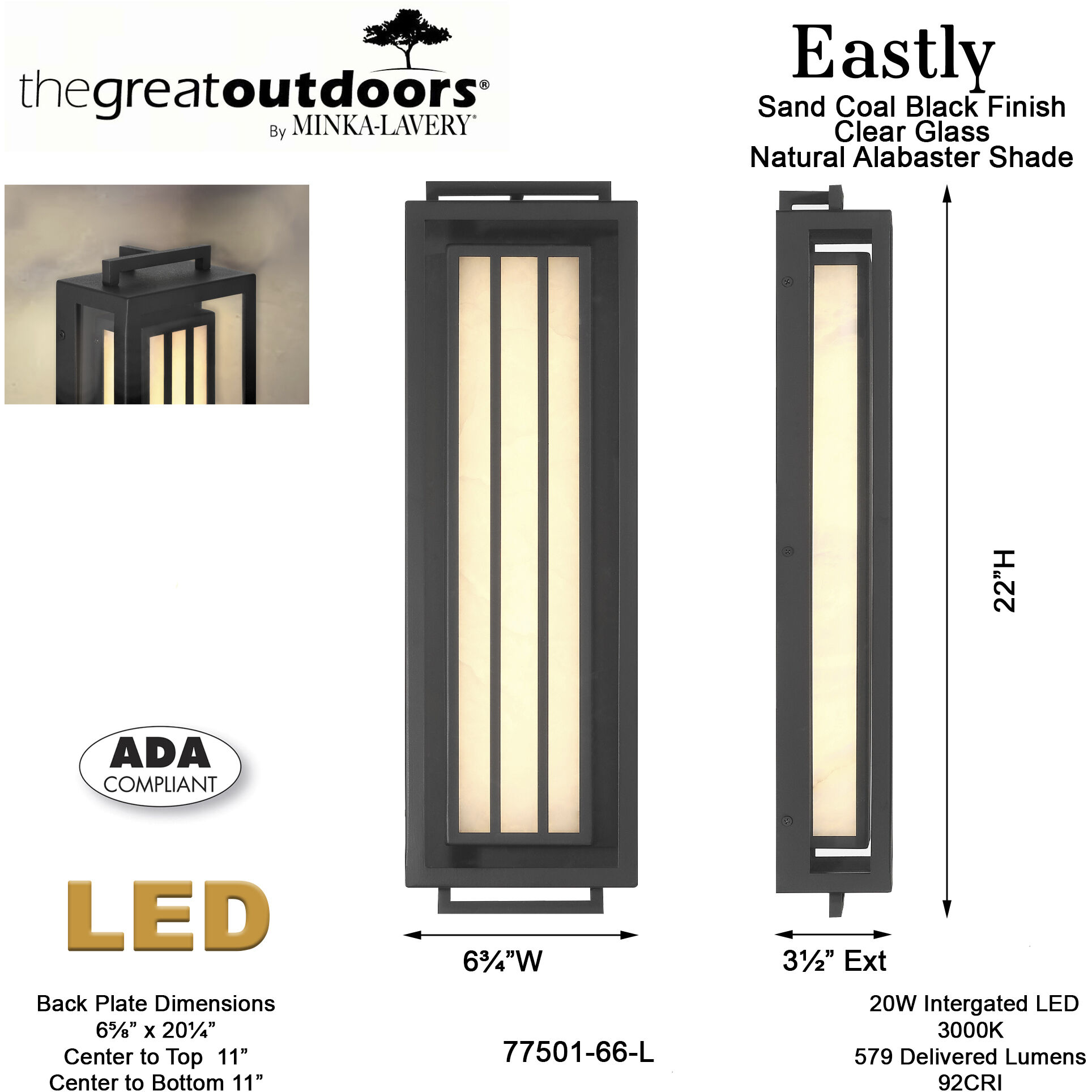 Eastly Outdoor Wall Sconce in Sand Coal, Great Outdoors