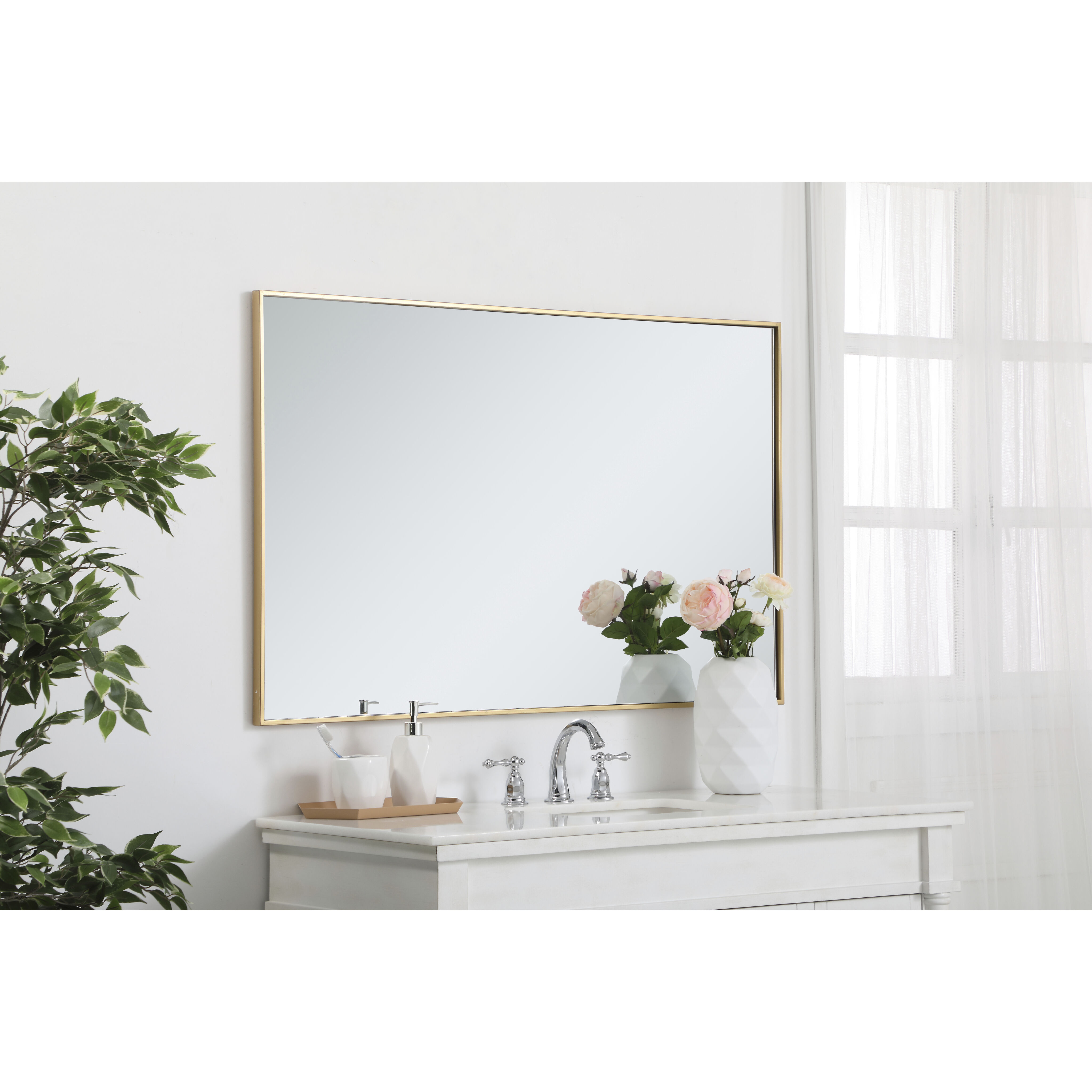 Monet 48 X 30 inch Brass Wall Mirror