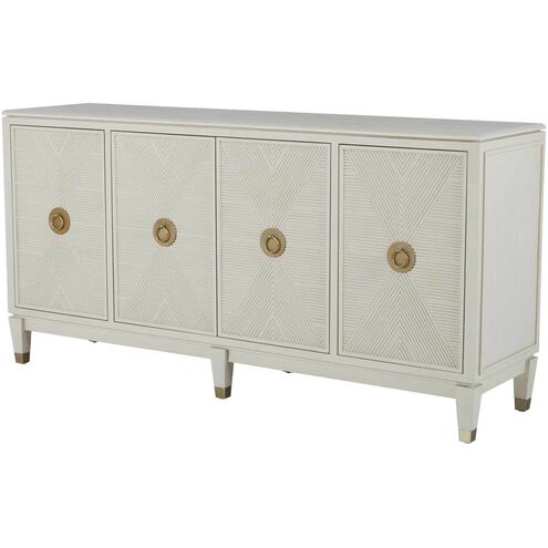 Strella Stainless Champagne / Cerused White Cabinet