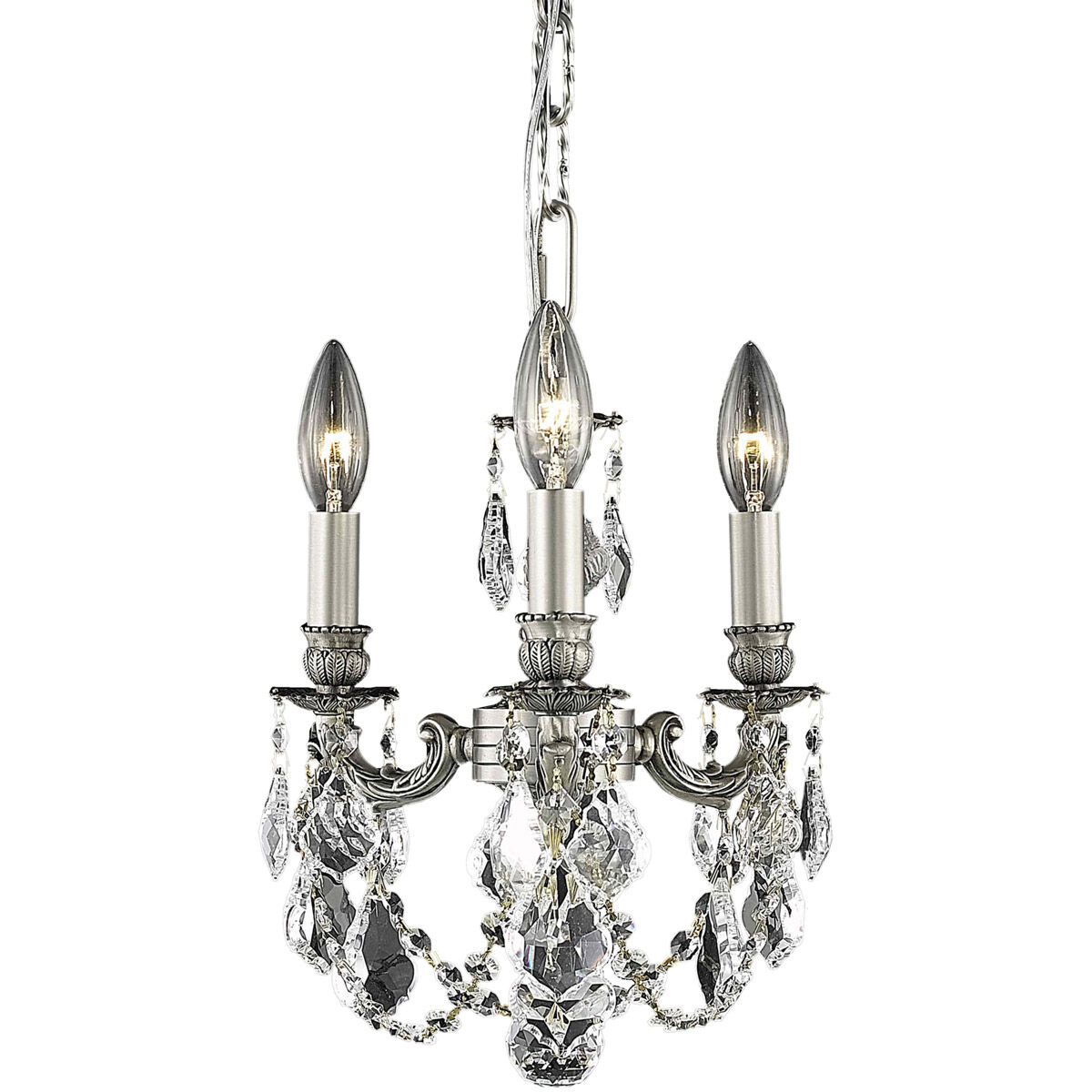 Lillie 3 Light 10 inch Pewter Pendant Ceiling Light in Clear, Royal Cut