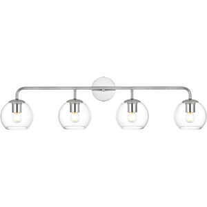 Genesis 4 Light 37 inch Chrome Bath Sconce Wall Light