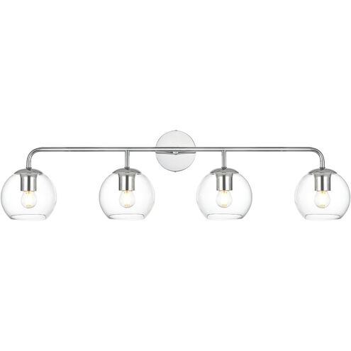 Genesis 4 Light 37 inch Chrome Bath Sconce Wall Light