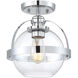 Pendleton 1 Light 9.38 inch Polished Chrome Semi-Flush Ceiling Light, Essentials