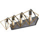 Metropolis 4 Light 31.5 inch Antique Gold and Rustic Bronze Bath Vanity Wall Light