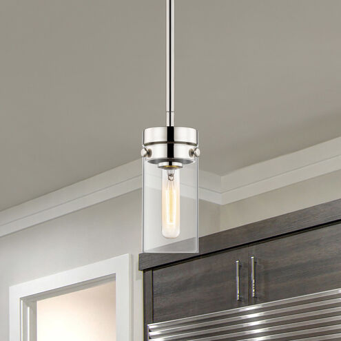 Intersection 1 Light 4 inch Polished Nickel Mini-Pendant Ceiling Light