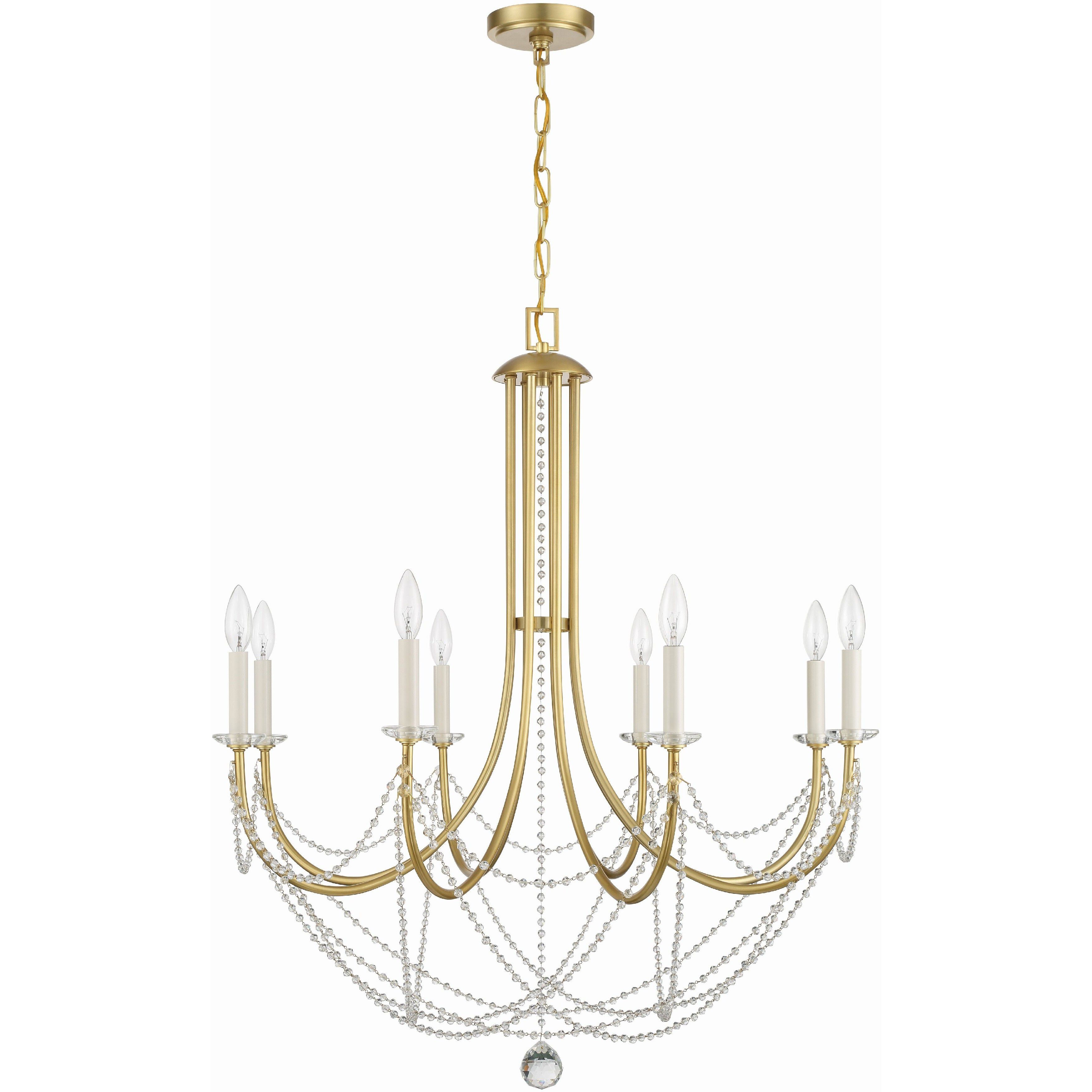 Delilah 8 Light 31.5 inch Aged Brass Chandelier Ceiling Light